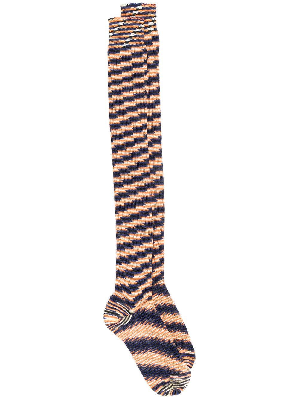 Missoni Pattern Knit Socks In Blue