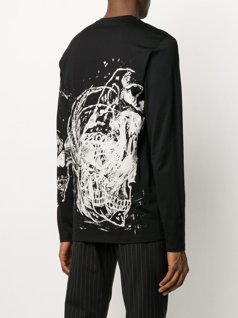 Shop Alexander Mcqueen Skull Print T-shirt In 0901 Black/mix