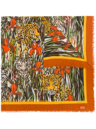 Gucci Foulard Tigers In The Jungle Con Stampa - Farfetch