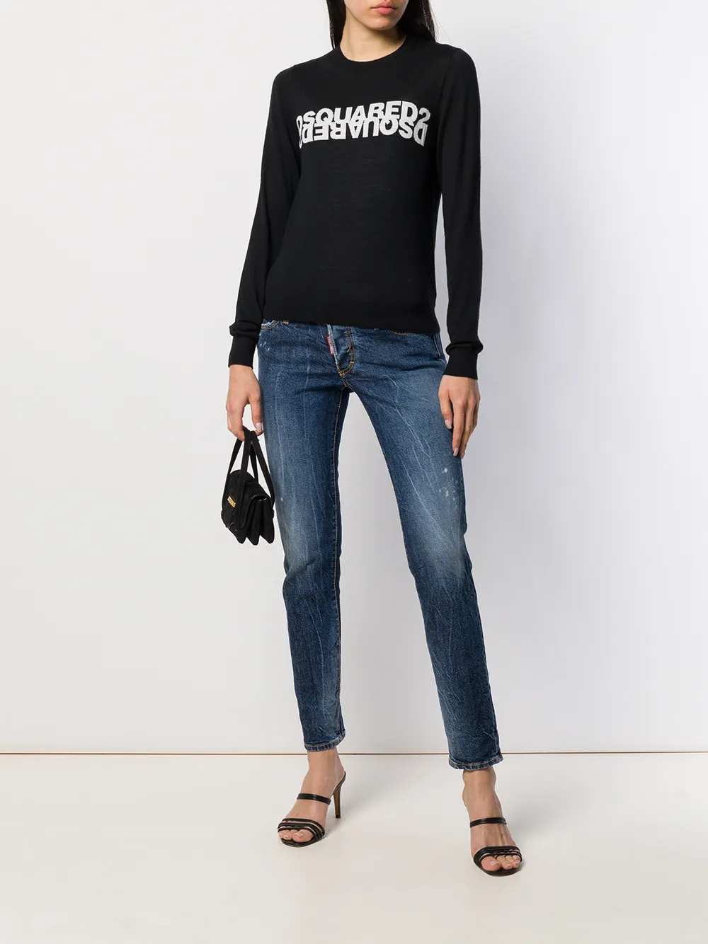 Image 2 of Dsquared2 cropped slim-fit jeans