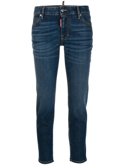 DSQUARED2 logo apliqué mid rise jeans