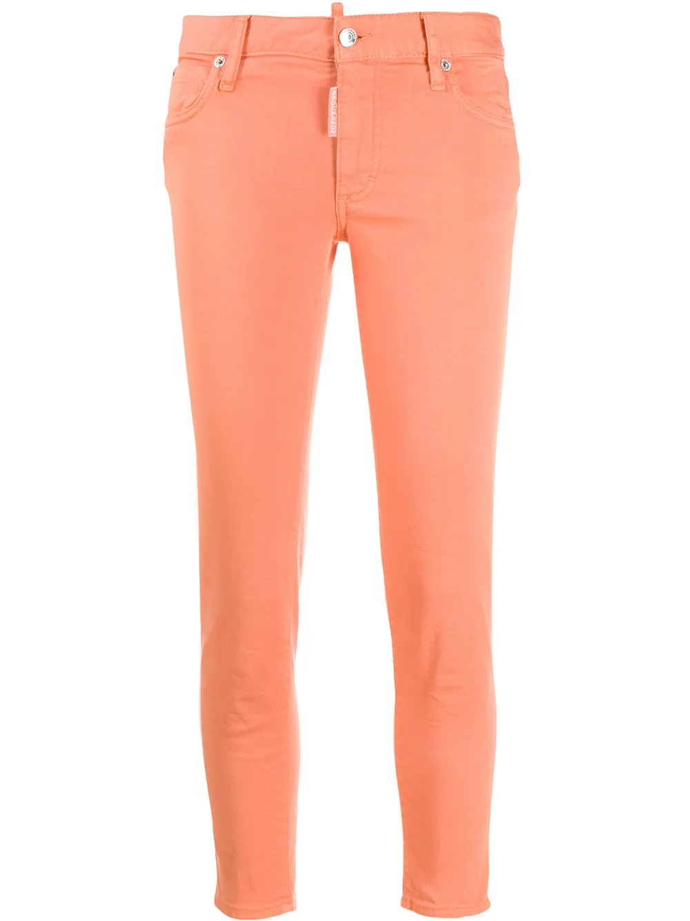

Dsquared2 skinny jeans de tiro medio con aplique del logo - Naranja