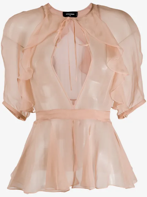DSQUARED2 geometric cut-out blouse