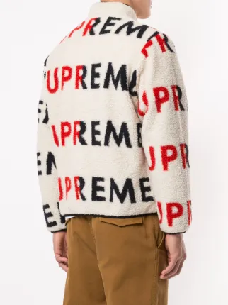 supreme reversible logo fleece