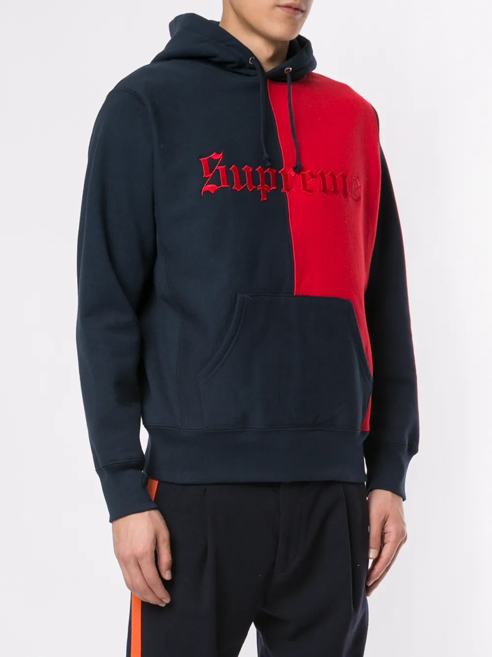 supreme split old english hooded sweatshirt