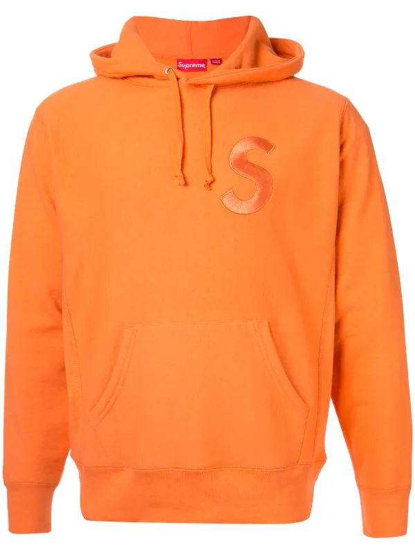 Supreme logo hoodie men Cotton S Orange