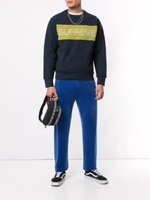 supreme zig zag stitch panel crewneck