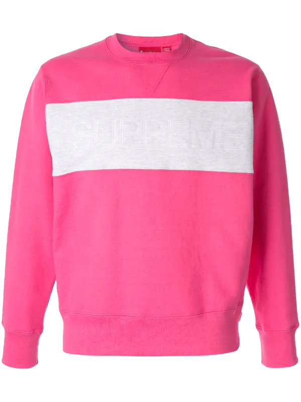 pink supreme crewneck