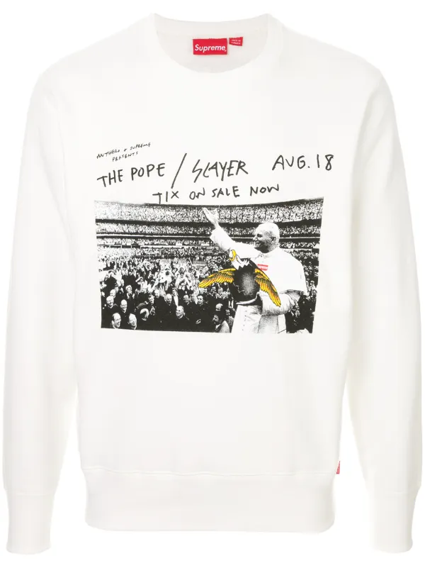white supreme sweater