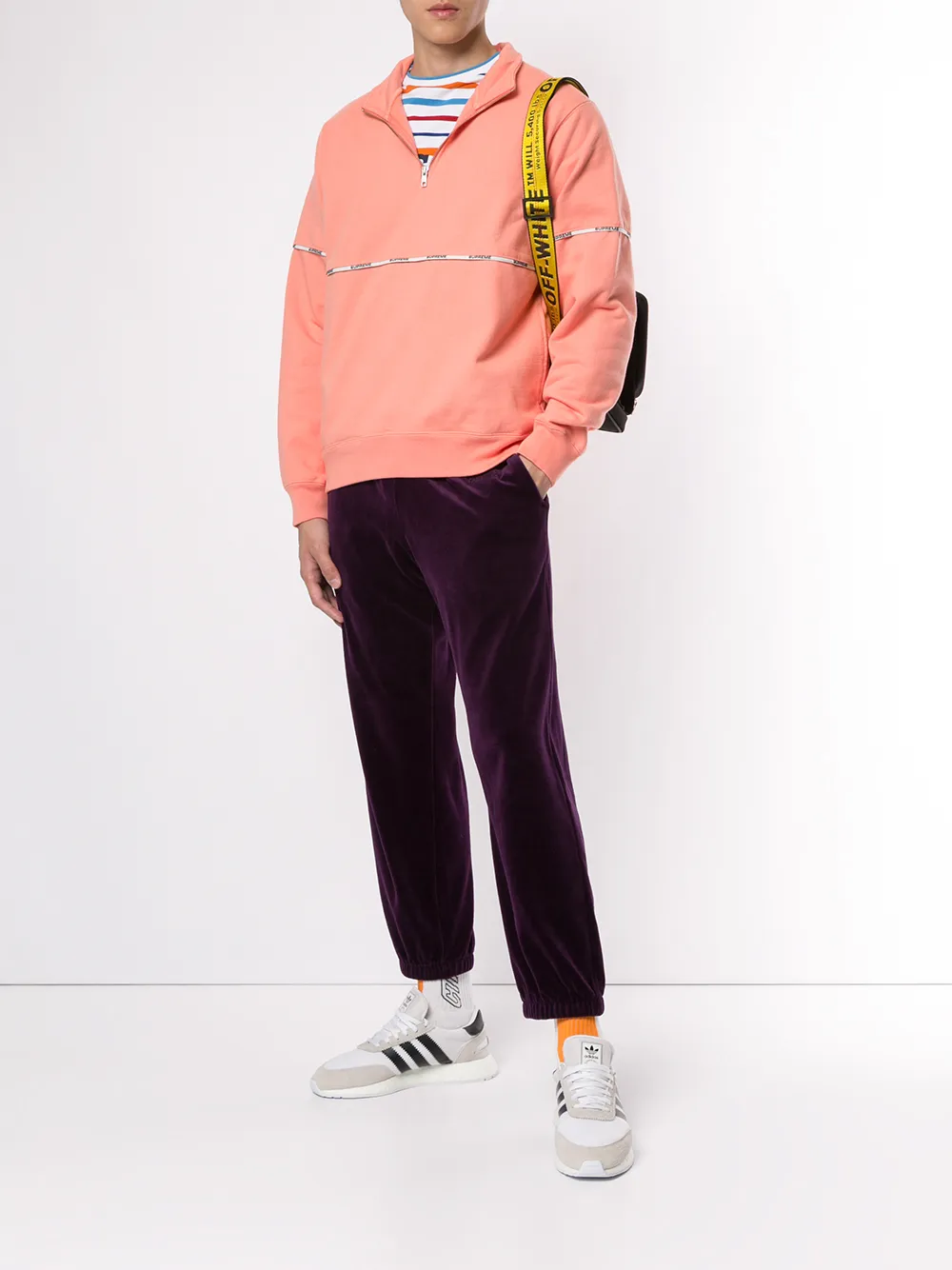 Supreme Logo Piping Half Zip Sweatshirt - Farfetch
