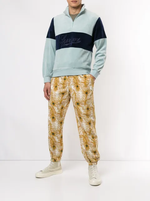 supreme velour half zip pullover