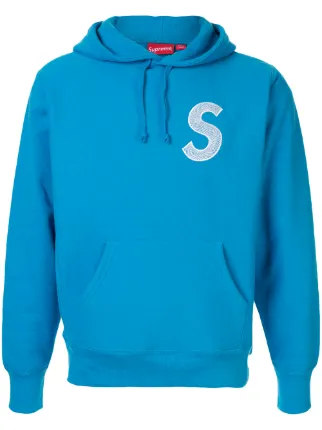 supreme s logo hoodie blue