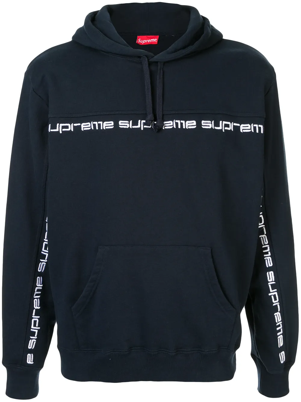 Supreme text clearance stripe hooded