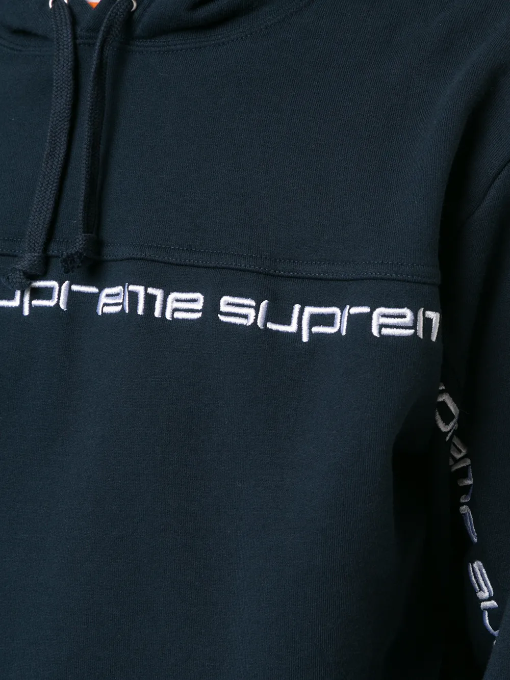 Supreme Stripe Text Hooded Sweatshirt Farfetch