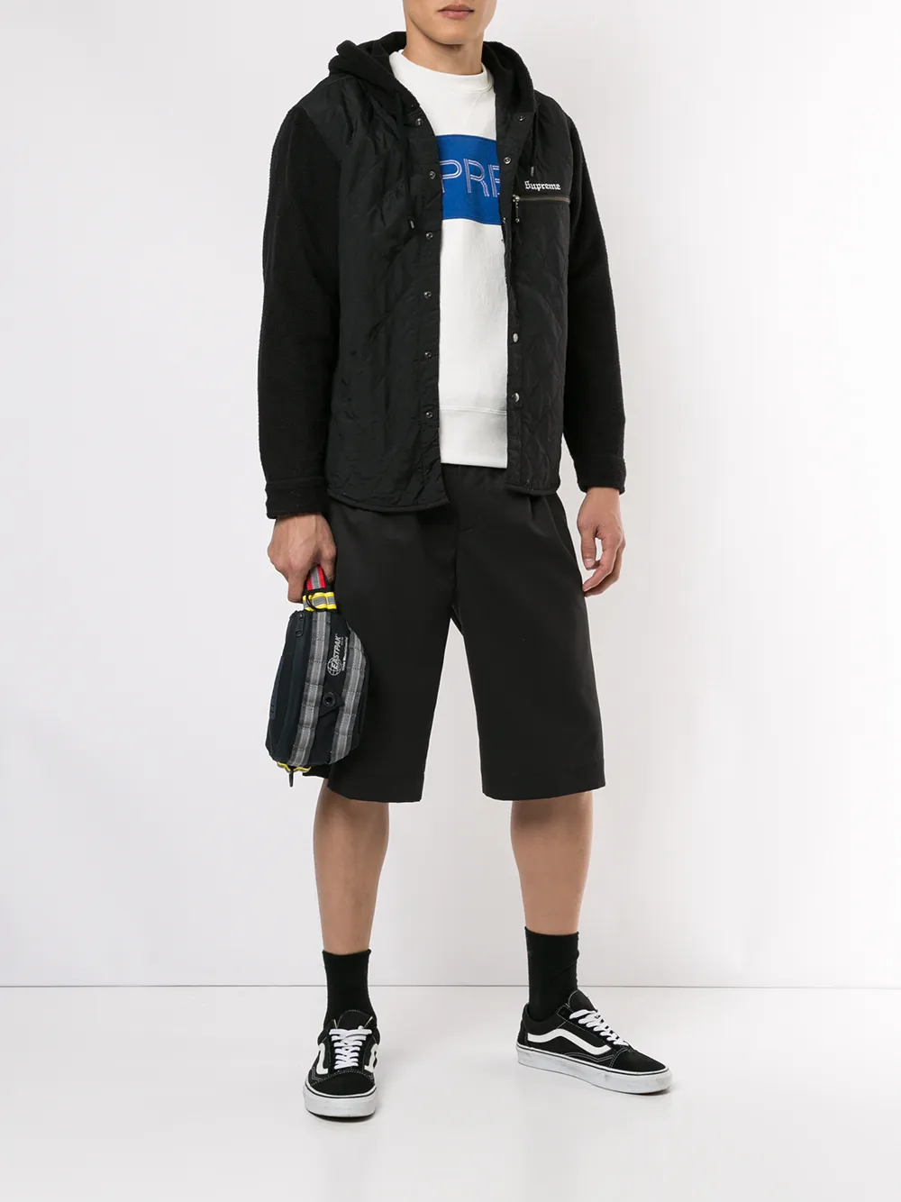 фото Supreme стеганая куртка с капюшоном