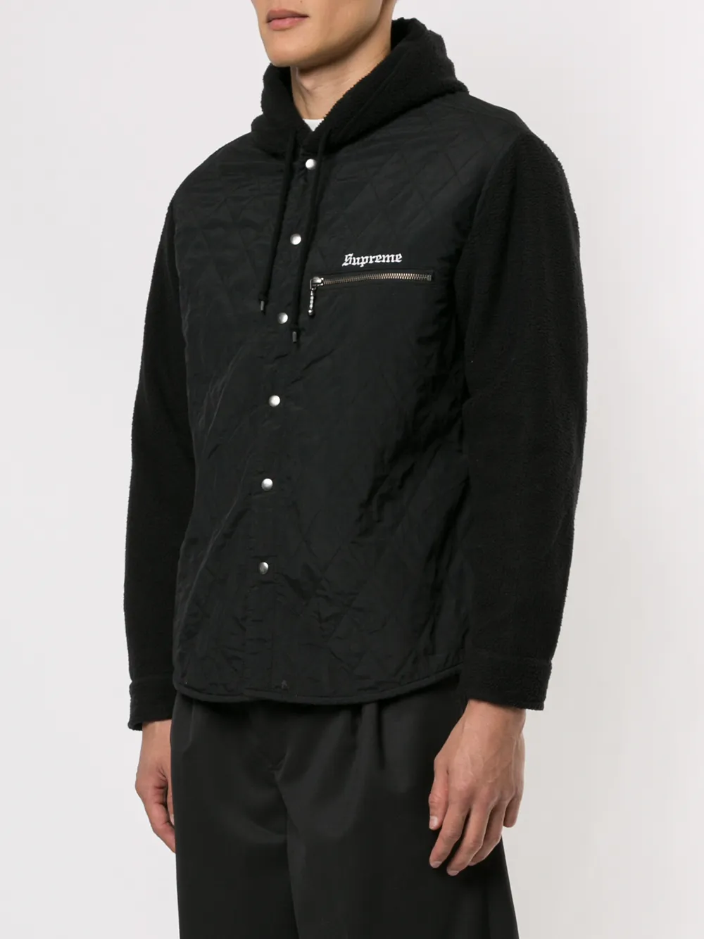 фото Supreme стеганая куртка с капюшоном