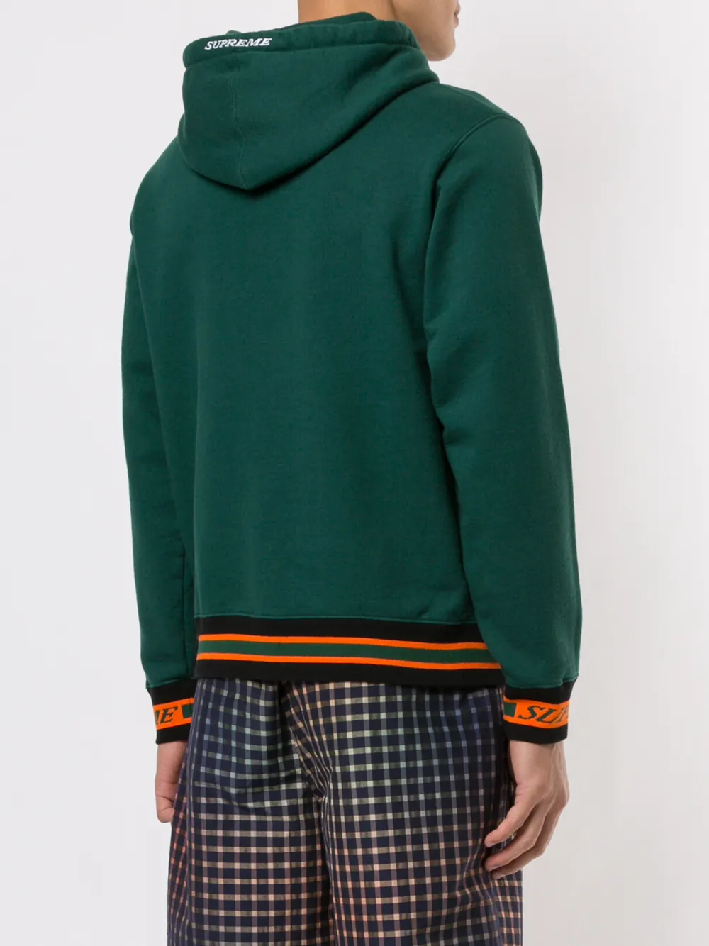 supreme striped rib hooded sweatshirt