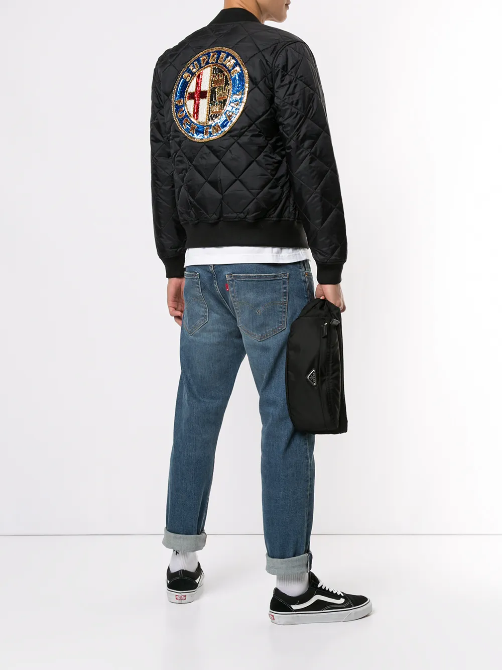 Supreme sequin patch quilted bomber jacket clearance