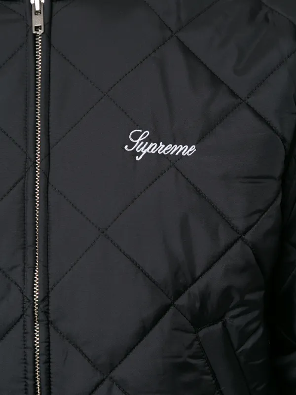 supreme sequin patch quilted bomber jacket