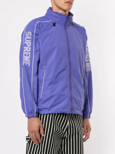 supreme striped logo windbreaker