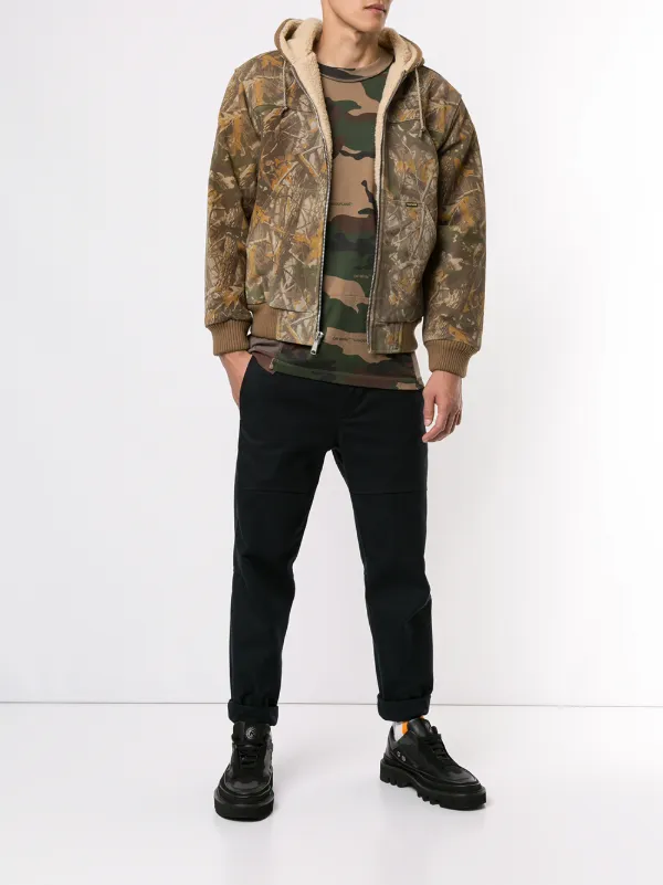 Supreme hooded suede work jacket