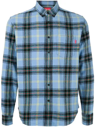 Supreme Tartan Flannel Shirt Blue FARFETCH TR