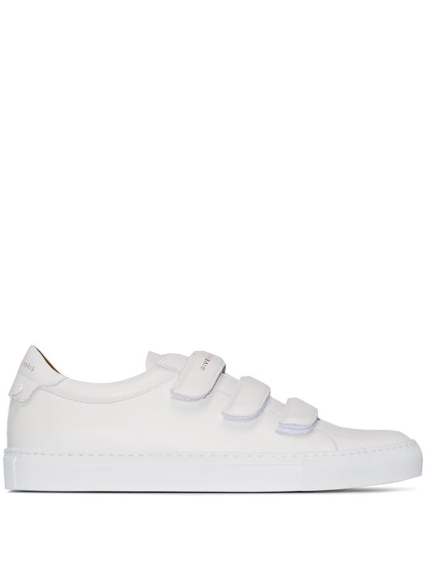 all white velcro sneakers