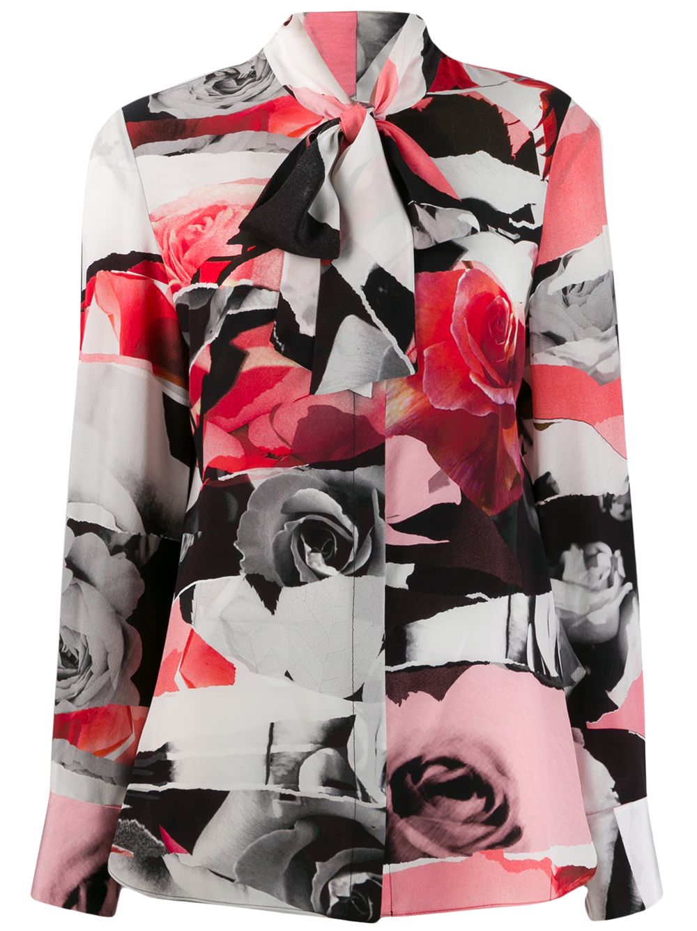 фото Alexander McQueen блузка Torn Rose с принтом