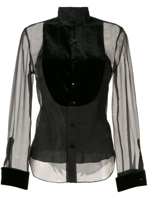 Ralph Lauren Collection skir skjorta med kontrasterande bröstlapp