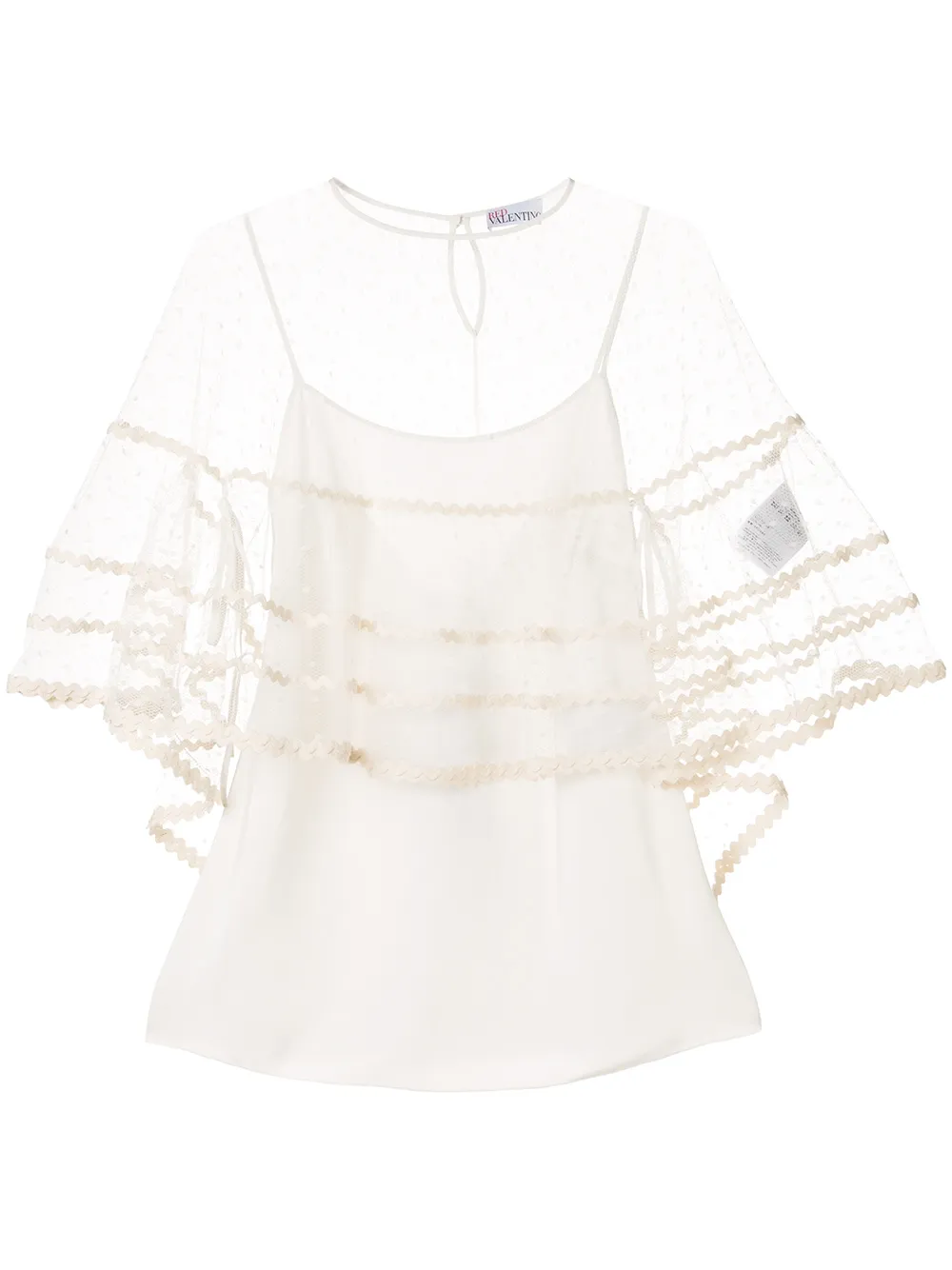 

RED Valentino tiered mesh cape - White