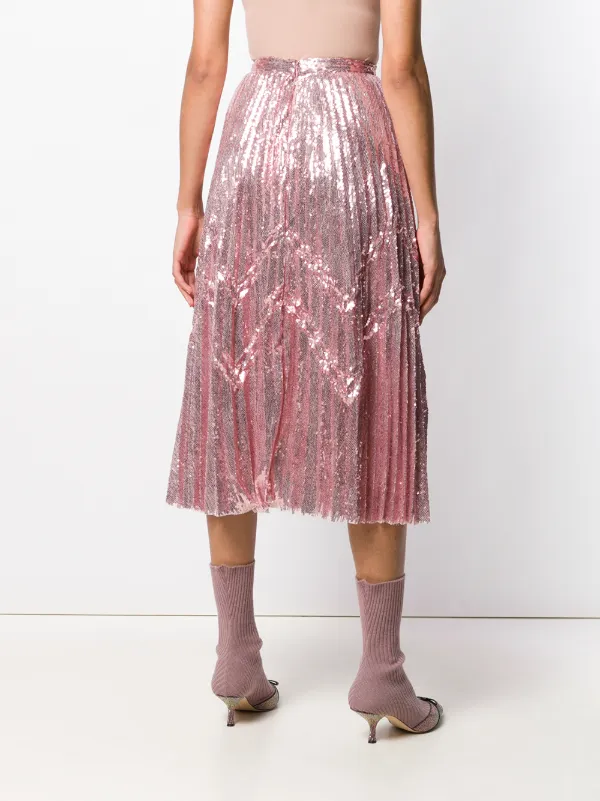 Marco De Vincenzo Sequins Midi Skirt | Pink | FARFETCH