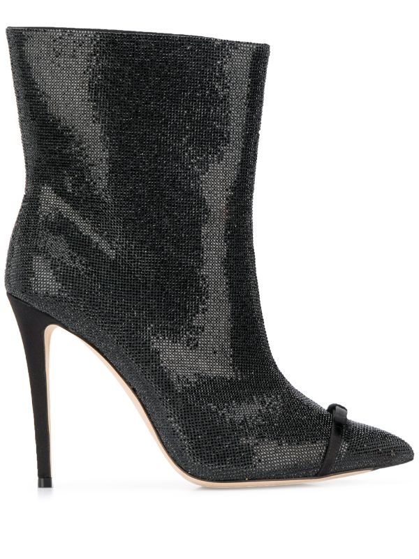 black embellished ankle boots