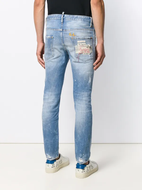 Shop Dsquared2 patch detailed stonewashed jeans with Express Delivery -  FARFETCH