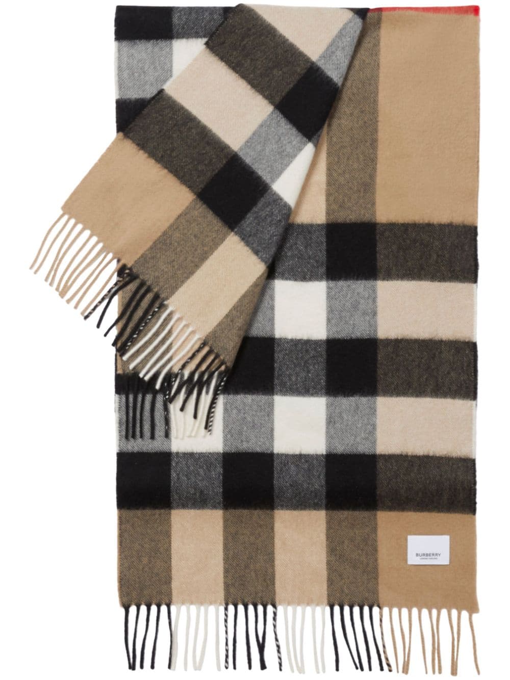 Shop Burberry Check Cashmere Scarf In Yellow
