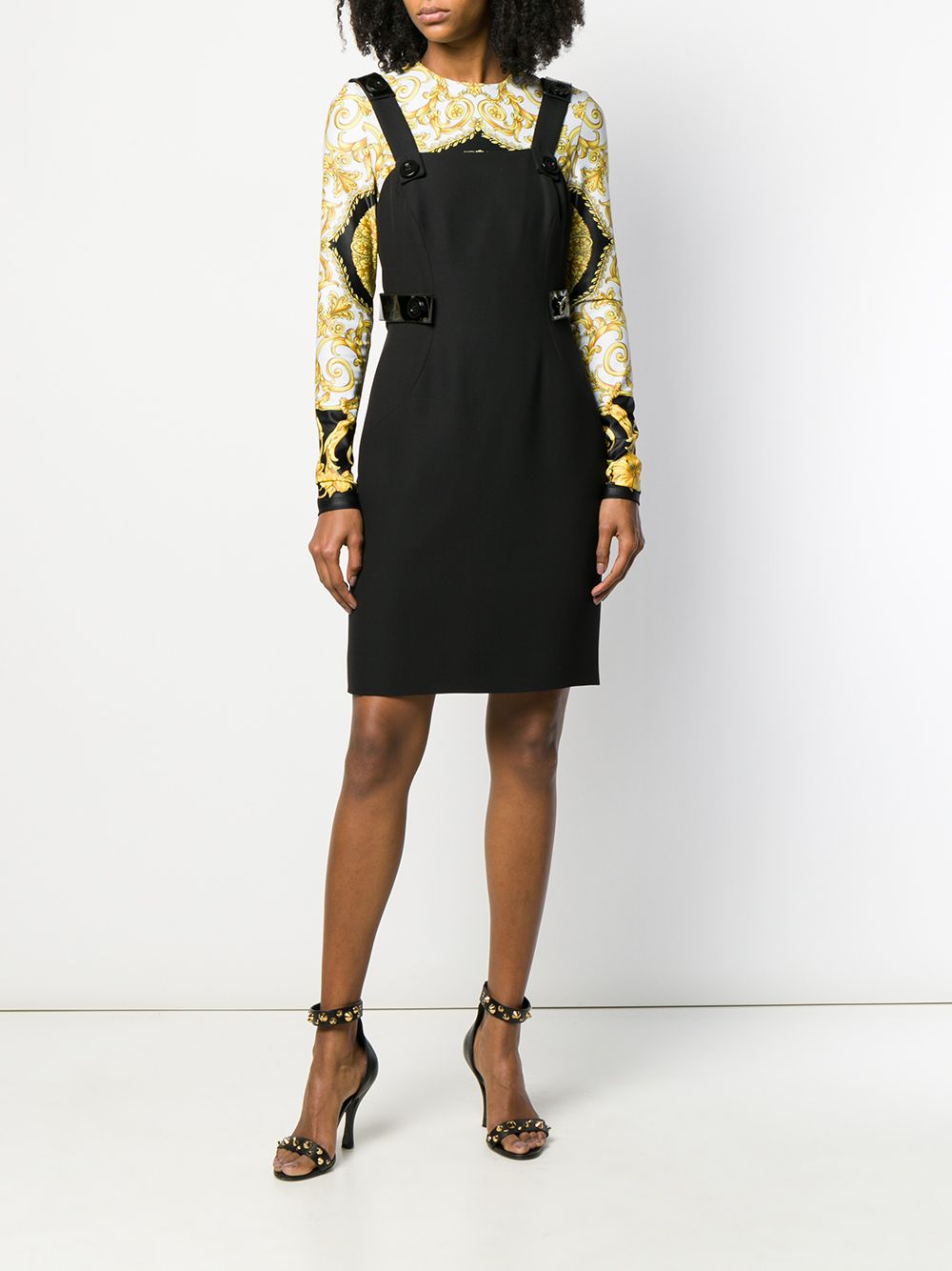Pre-owned Versace Fitted Mini Dress In Black