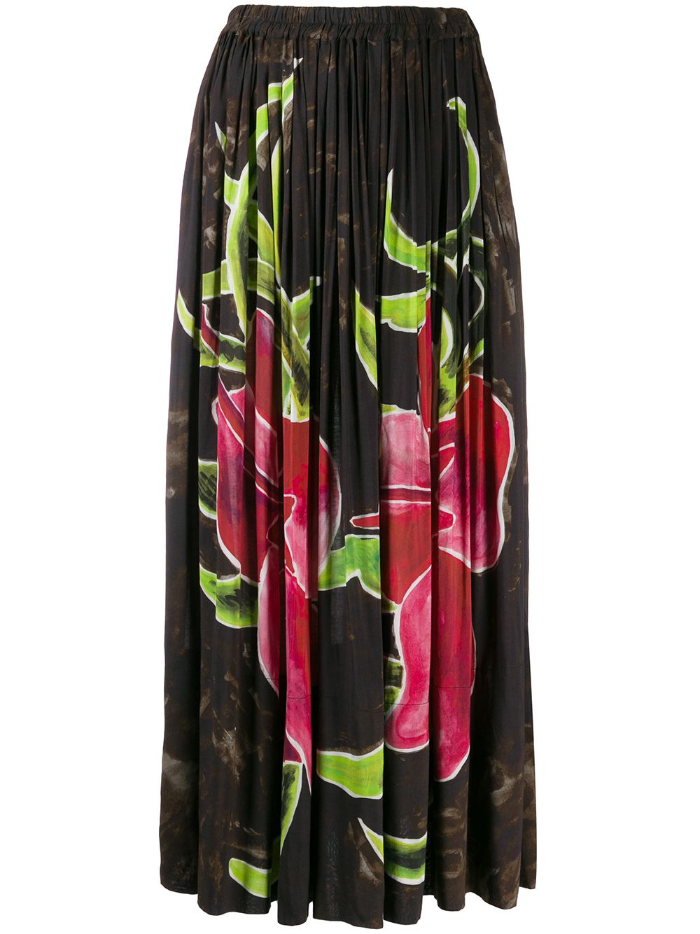 фото Vivienne Westwood Pre-Owned плиссированная юбка макси с цветочным принтом