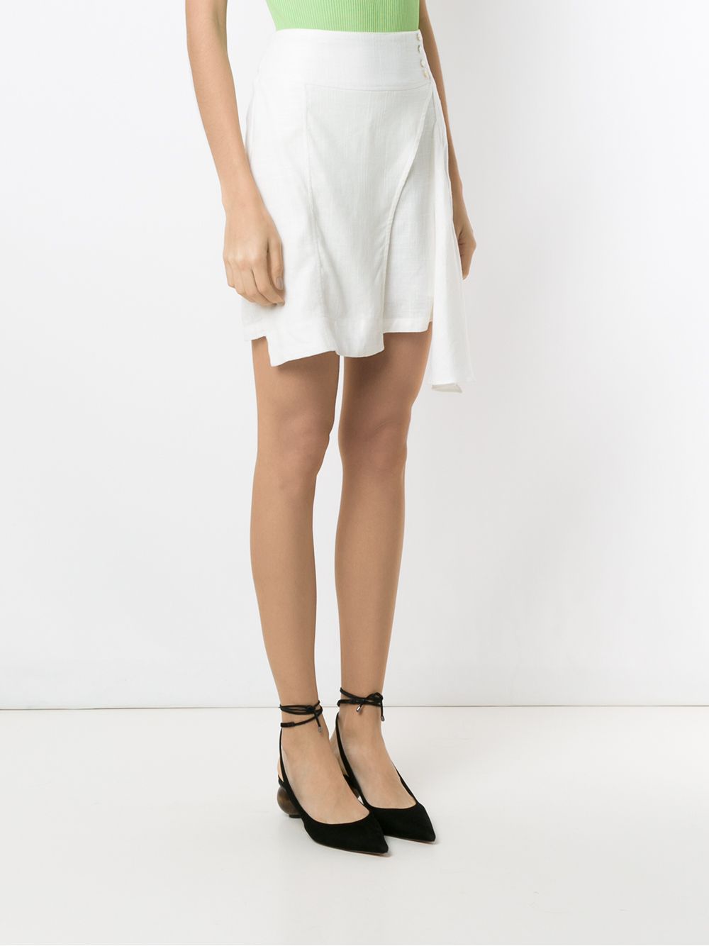 Shop Olympiah Ylang Asymmetric Short Skirt In White