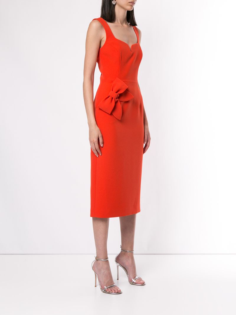 Shop Rebecca Vallance 'galerie' Kleid Mit Schleife In Red