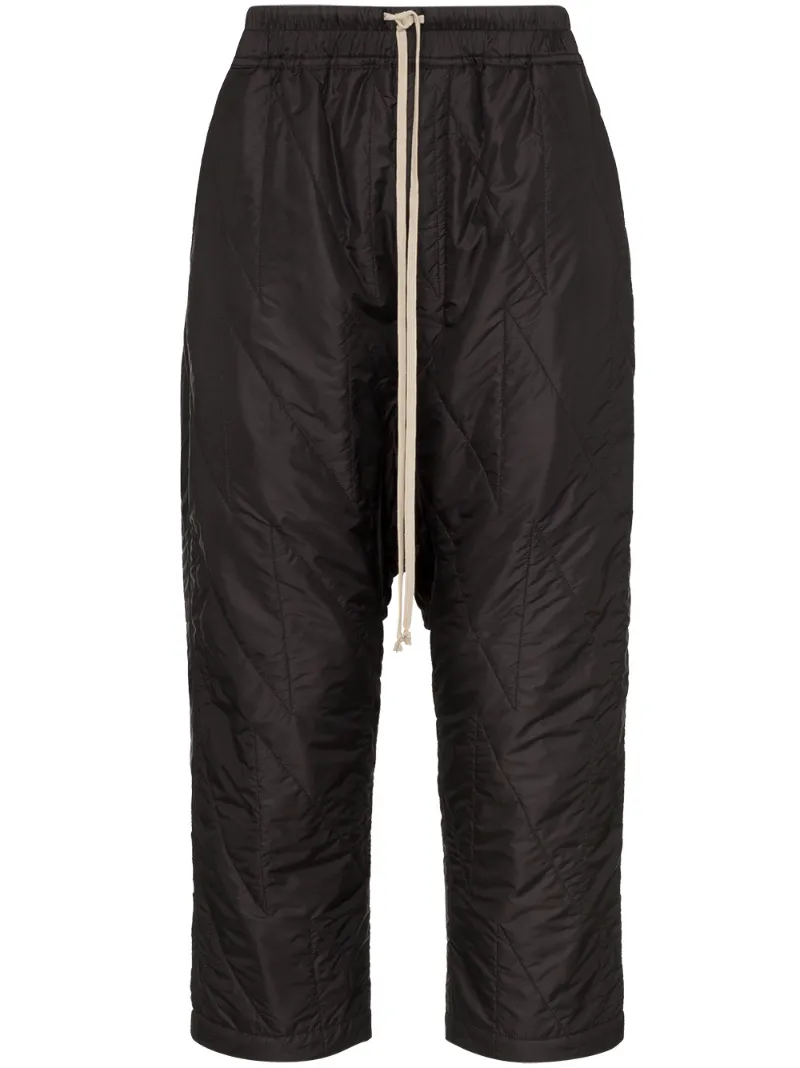 Rick Owens Drkshdw Pants RICK OWENS DRKSHDW PADDED DROP CROTCH TROUSERS - BLACK