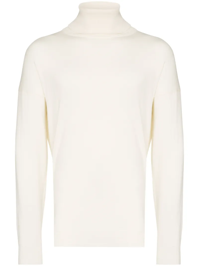 Our Legacy Knits OUR LEGACY ROLL NECK KNIT JUMPER - WHITE