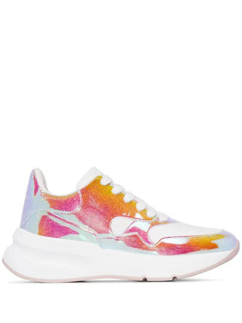 Click to view more detailed imagery on our partner's website Alexander Mcqueen Low-top Sneakers Joey Calfskin Logo Multicoloured White In 8446 Multi Optic White
