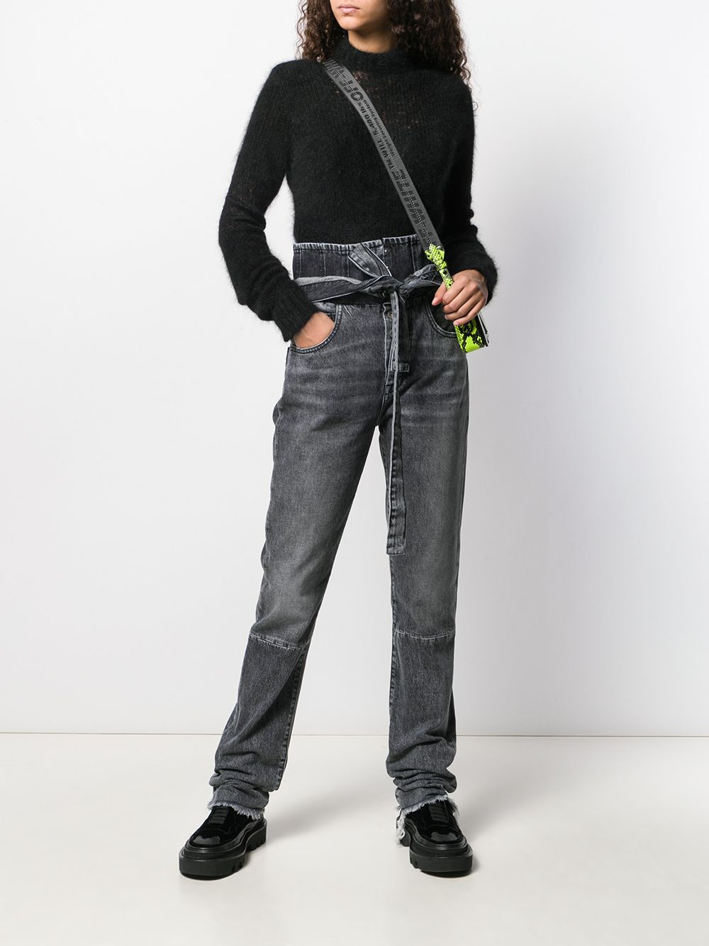 Shop Ben Taverniti Unravel Project Slim-fit Inlay Knit Jumper In Black
