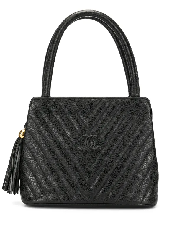 Chanel Pre-Owned Vステッチ フリンジ ハンドバッグ 通販 - FARFETCH
