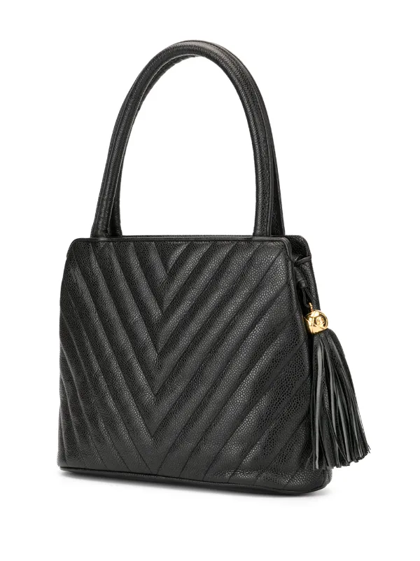 Chanel Pre-Owned Vステッチ フリンジ ハンドバッグ 通販 - FARFETCH