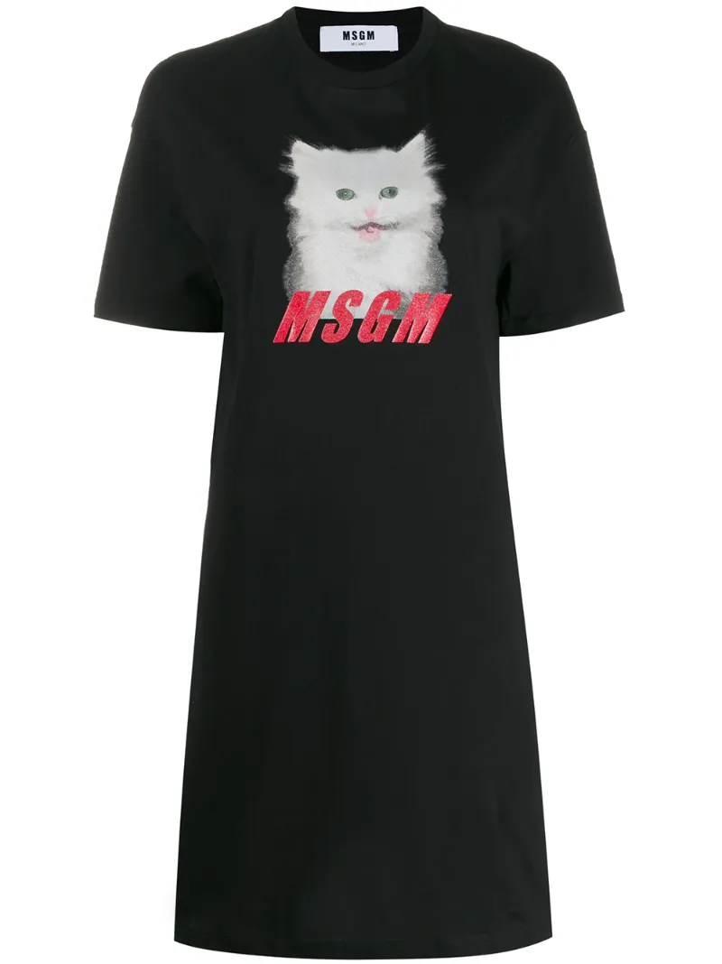 MSGM платье-футболка с логотипом