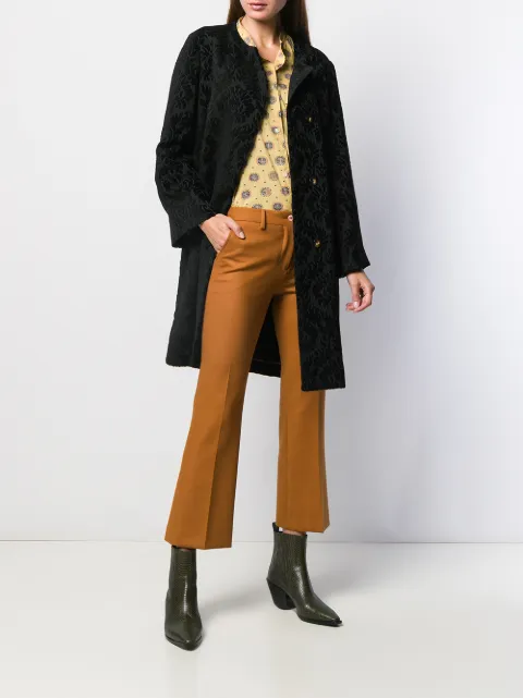 ETRO KRAGENLOSER BROKAT-MANTEL