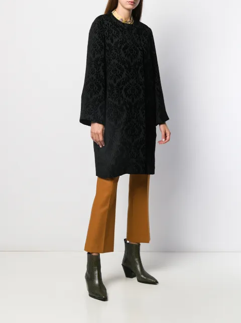 ETRO KRAGENLOSER BROKAT-MANTEL