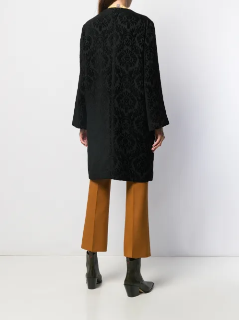 ETRO KRAGENLOSER BROKAT-MANTEL