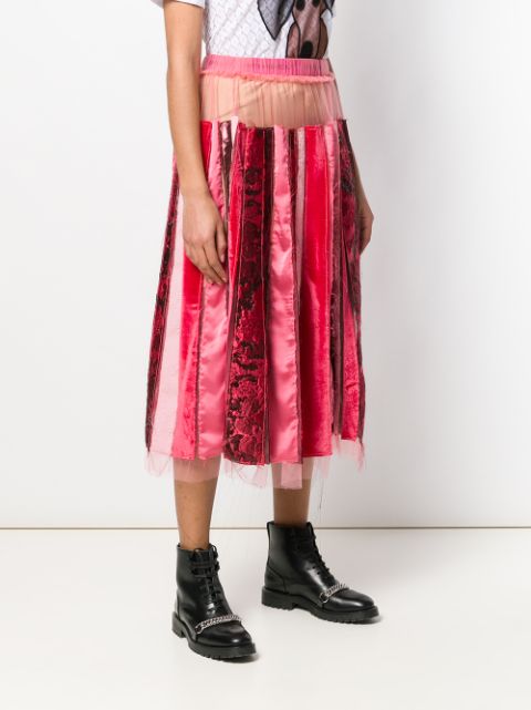 Shop red Viktor & Rolf recycled pleated skirt with Express Delivery ...