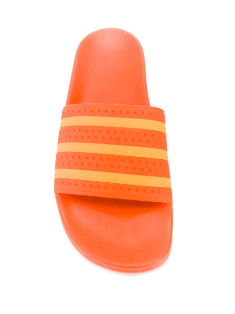 orange adidas slides